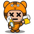 Beer tiger animal mascot costume