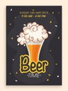 Beer time flyer or banner design.