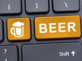 Beer time on key on computer keyboard