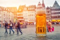 Beer Time in old town square romerberg at Frankfurt Germany
