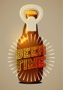 Beer Time. Typographic retro beer poster.