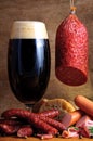 Beer and traditional sausages