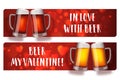 Beer valentine banners.