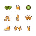 Beer vector line icons isolated on white background Royalty Free Stock Photo