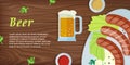 Beer Vector Web Banner in Flat Style Design