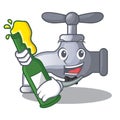 With beer water tap in shape wooden cartoon