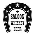 Beer western saloon logo, simple style