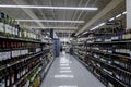 Beer wine aisle at supermarket