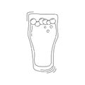 Beer wineglass on white background. Cartoon sketch graphic design. Doodle style. Hand drawn image. Alcohol drink concept for Royalty Free Stock Photo