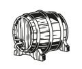Beer wooden barrel with tap template Royalty Free Stock Photo