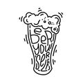 Beer yourself. Lager beer glass hand written lettering doodle style concept illustration. Moticational quote for poster or t-shirt