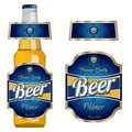 Beer label template with neck label. Pilsner beer.