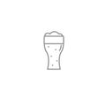 Beerglass outline thin icon. Alcohol drinks and national holidays symbol. Royalty Free Stock Photo