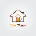 Beerhouse concept. Brewery logo with A mug of beer..Icon for food, chef, lunch, dinner, menu sign. Royalty Free Stock Photo