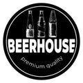 Beerhouse dark round vintage label