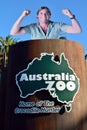 Billboard depicting late Steve Irwin and map of Australia