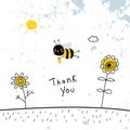 Bees awareness thank you for help card