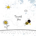 Bees awareness thank you for help card