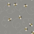 Bees/bumble bees seamless pattern