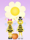 Bees couple in love