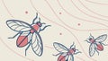 Bees Flying Around Flowers, Symbolizing Pollination and Nature, vector design Generative AI Royalty Free Stock Photo