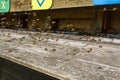 Bees flying into a beehive Royalty Free Stock Photo