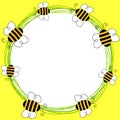 Bees flying frame Royalty Free Stock Photo
