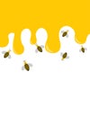 Bees and honey drip background