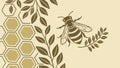 Bees & Honeycomb with Foliage: Nature\'s Sweetness, vector design Generative AI Royalty Free Stock Photo