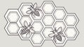 Bees & Honeycomb Hexagonal Pattern Vector, vector design Generative AI Royalty Free Stock Photo