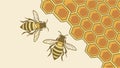 Bees on honeycomb, symbolizing natural harmony and industrious work, vector design Generative AI Royalty Free Stock Photo