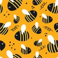 Seamless pattern with bees