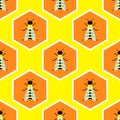 Bees seamless pattern design Royalty Free Stock Photo