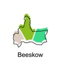 Beeskow map, colorful outline regions of the German country. Vector illustration template design