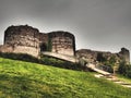 The castle is built on Beeston Crag which is in the southerly part of the Mid Cheshire Ridge Royalty Free Stock Photo