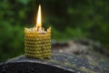 Beeswax candle Royalty Free Stock Photo