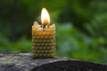 Beeswax candle Royalty Free Stock Photo