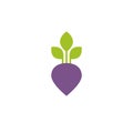 Beet, beetroot icon. Flat purple turnip vegetable iIsolated on white