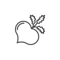 Beet, beetroot line icon, outline vector sign, linear pictogram isolated on white.
