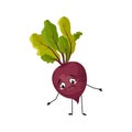 Beet character with sad emotions, depressed face