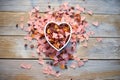 beet chips in a heart shape for health