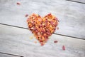 beet chips in a heart shape for health