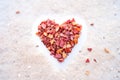 beet chips in a heart shape for health