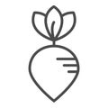 Beet icon vector. Outline beetroot, line beet symbol. Trendy flat ui sign design. Thin linear graphic pictogram for web