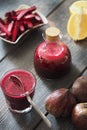 Beet and lemon juice Royalty Free Stock Photo