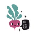 Beet of my heart. Print with funny beetroot