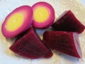 Beet Pickled Hard Boiled Egg Halves Royalty Free Stock Photo