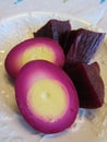 Beet Pickled Hard Boiled Eggs Closeup Royalty Free Stock Photo