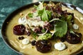 Beet Salad with Goat Cheese, Candied Walnuts, Spring Greens Royalty Free Stock Photo