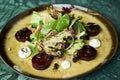 Beet Salad with Goat Cheese, Candied Walnuts, Spring Greens Royalty Free Stock Photo